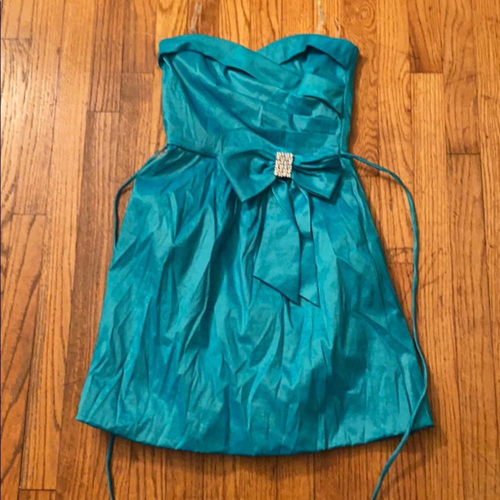 Turquoise Strapless dress